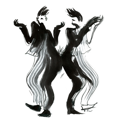 Let's dance art cartoon character design design illustration ink drawing inktober sketch