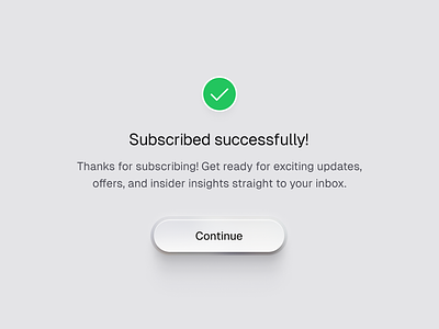 Success message app button clean design desktop interface light minimalist mobile popup skeuomorphism success success message ui ux web