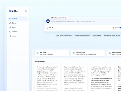 Unilite - University Application Chatbot ai artifical intelligence bot chat chatbot dashboard document sidebar webapp