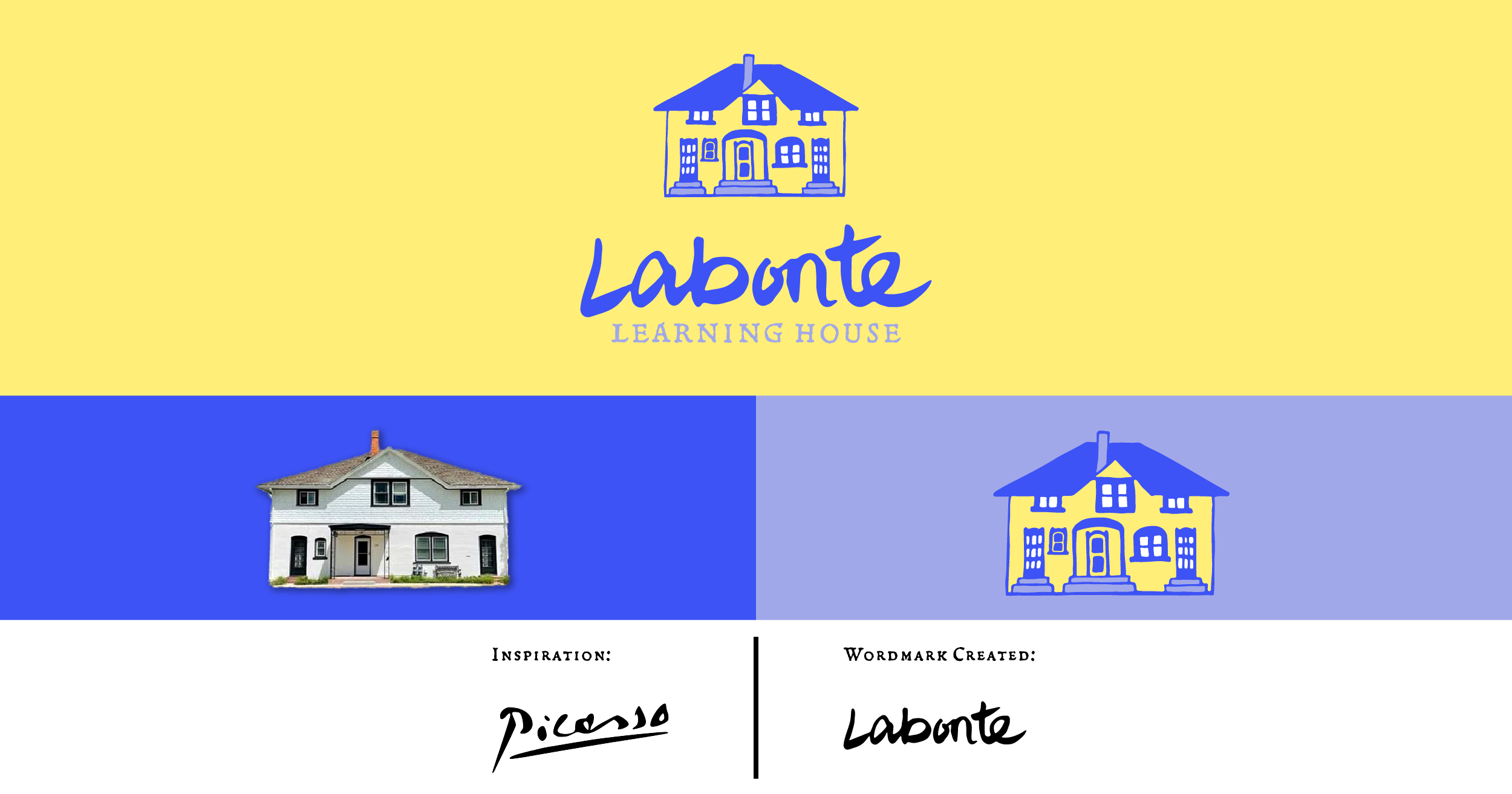 Labonte Learning House | Preschool Logo and Brand Design branding color palette design graphic design hand drawn hand lettering house icon illustration impressionism learning logo montessori picasso post impressionism preschool typography vector wordmark
