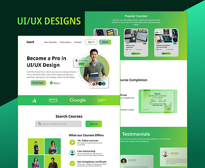 UserX: An E-Learning Platform for learning UI/UX branding color e learning figma photoshop ui uiux user experience