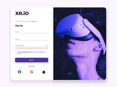 User Login alert error figma interface login onboarding signin signup startup ui ux visualdesign vr website xr