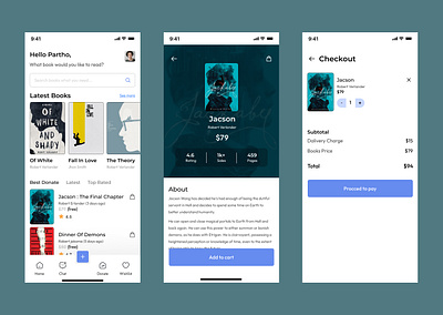 Books Library Store / Mobile App Concept android app branding clean concept creative design e library ebook geeks illustration inspiration ios mobile readers ui ux