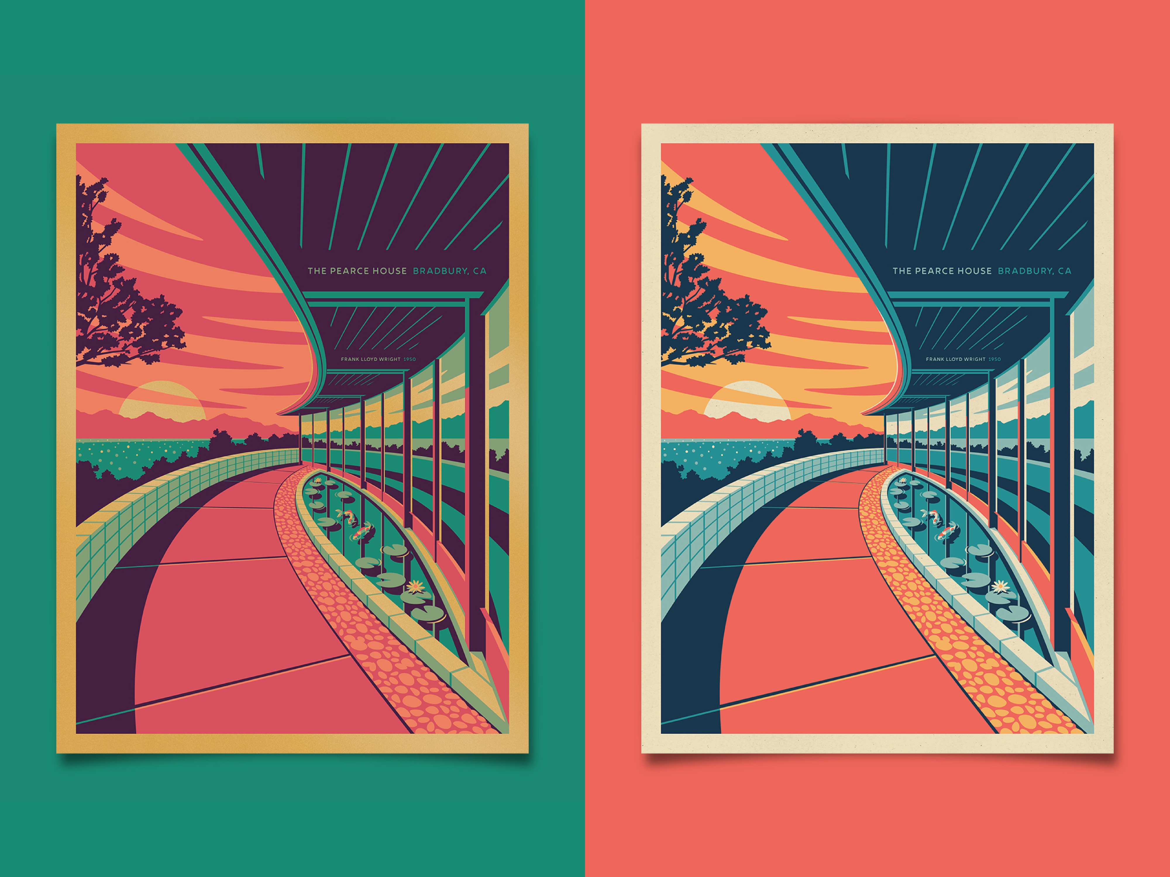 Frank Lloyd Wright - Pearce House Art Print by DKNG on Dribbble