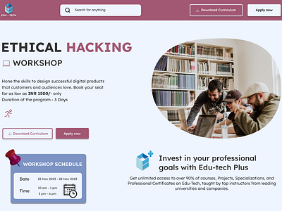 WORKSHOP WEBSITE course education ethical hacking workshop workshop website