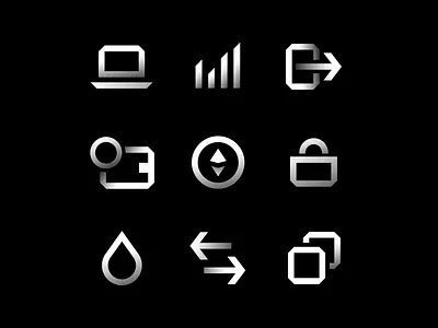 Sharp Icons crypto grey icons white