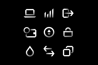 Sharp Icons crypto grey icons ui white