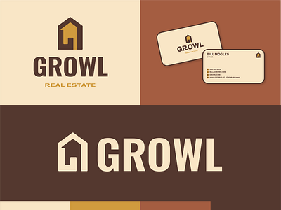 Growl Real Estate brand branding colors iconic identity minimal real estate