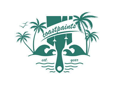 coast paints logo coastal painting and decor graphic design