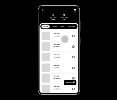 Shopping app first prototype using Figma animation figma ux ui