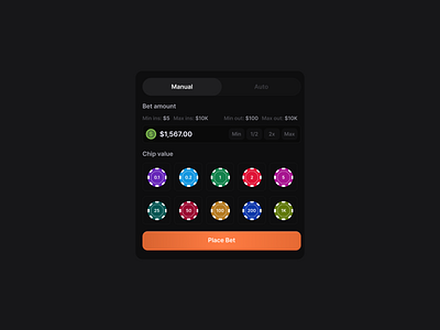 Casino Roulette Component bet casino design figma gamble gambling game money product roulette ui