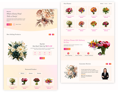 Flower Gift Shop blog psd design landing page psd template psd templates template ui