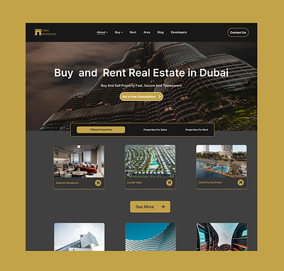 Dubai Properties - Landing page branding dubai figma landingpage properties ux