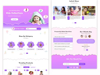 Baby Doll Shop Landing Page blog psd branding design landing page psd template psd templates template ui