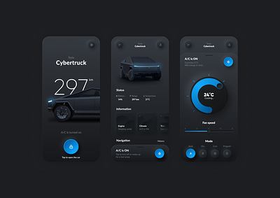The Tesla Cybertruck Mobile app mobile app mobile app design tesla uiux