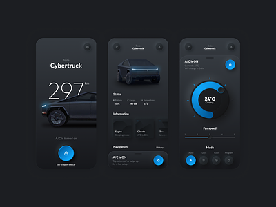 The Tesla Cybertruck Mobile app mobile app mobile app design tesla uiux