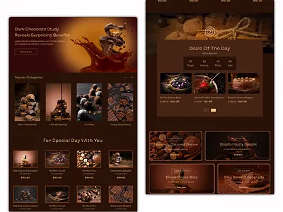 Chocolate Gift Shop Landing Page blog psd branding design landing page psd template psd templates template ui