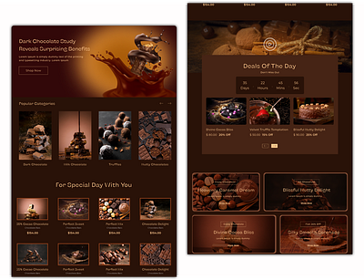 Chocolate Gift Shop Landing Page blog psd branding design landing page psd template psd templates template ui