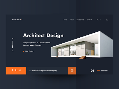 Architects - Architecture & Interior Services architect architecture building creative design inspiration landing page minimalist ui web website website design