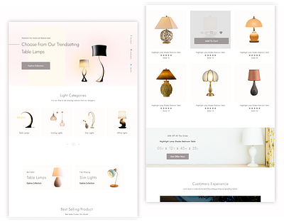 Table Lamp Landing Page blog psd branding design illustration landing page logo psd template psd templates template ui