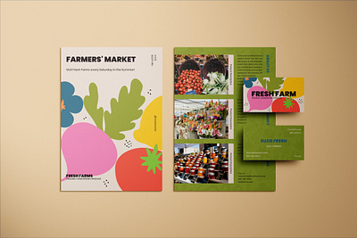 Farmers' Market Brand Identity Set branding business card farmers market flyer marketing produce vegetables