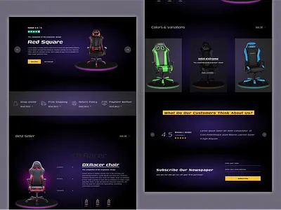 Smart Chair Landing Page blog psd branding design illustration landing page logo psd template psd templates template ui