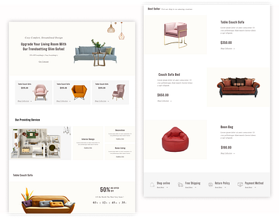 Slim Sofa Landing Page blog psd branding design illustration landing page logo psd template psd templates template ui