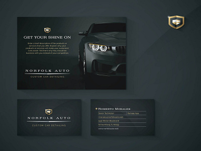 Automotive Dealership Brand Identity Set automotive badge branding business card car car sales dealership marketing post card sleek