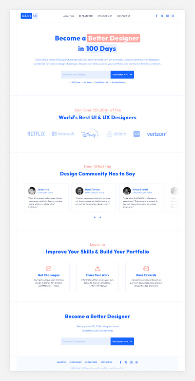 Daily UI - 100 Redesign Daily UI Landing Page daily ui design redesign ui