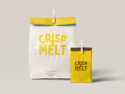 Crisp & Melt brand identity branding burger design freelancer graphic design logo logotype packaging restaurant sandwich