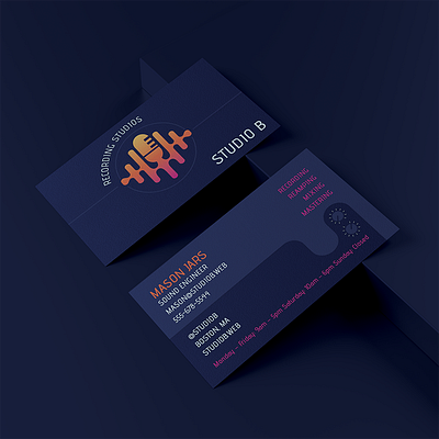 Recording Studio Business Card / Brand Identity branding business card dj microphone recording studio sound wave