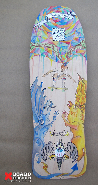Skateboard artwork for Santa Cruz Boardroom + Board Rescue artwork culture graphic design illustration skateboard