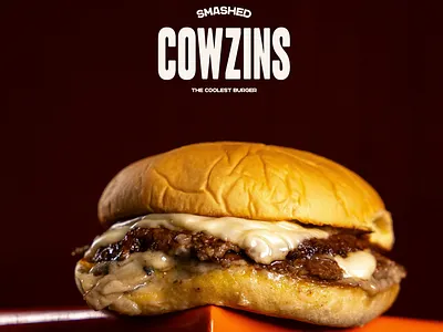 Cowzins brand identity branding burger burger restaurant design freelancer graphic design logo logotype sandwich visual identity