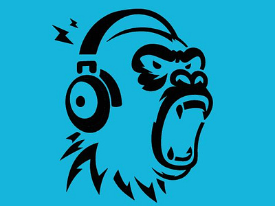 Monkey with headphones logo headphone