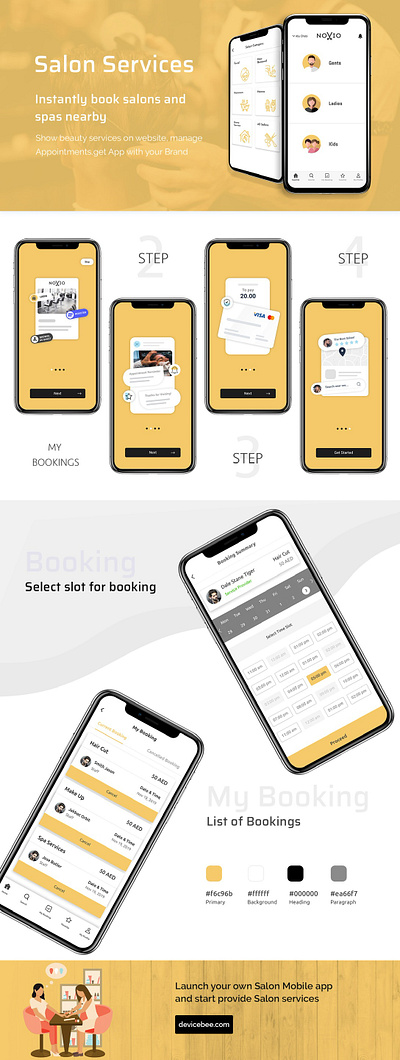 Salon Booking App Landing Page app development dubai booking app devicebee mobile app development uae salon booking app salon booking app development