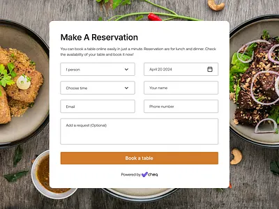 Restaurant Reservation web app screen figma uiux user experience web app