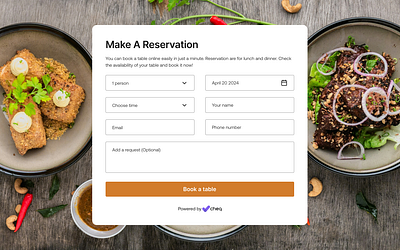 Restaurant Reservation web app screen figma uiux user experience web app