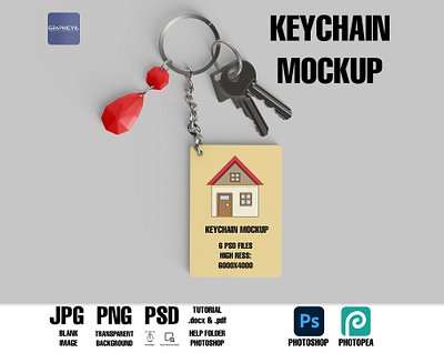 Dye sublimation Keychain mockup, keys mockup, tag mockup keychain prototype