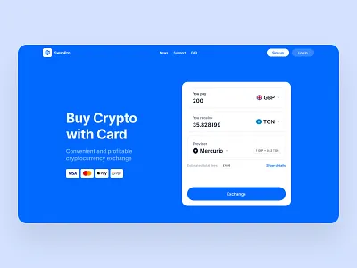 SwapPro - Crypto Exchange bank card bitcoin crypto design exchange finance swap ui ux