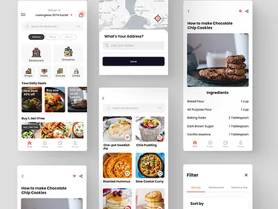 Food Delivery App - UI/UX Design app branding design graphic design illustration logo typography ui ux vector