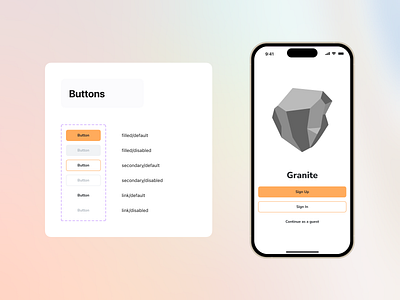 Buttons Variants For The Language Learning App app branding button button variants color design design system illustration interface mobile design typography ui ui elements ux visual design