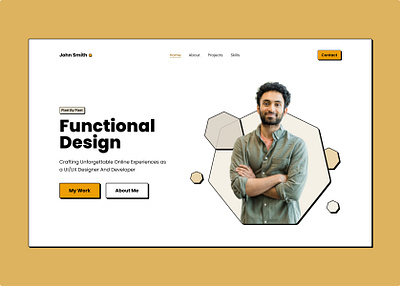 Landing Page Design: UI/UX Portfolio design portfolio hero section landing pade neubrutalism portfolio typography ui ui design ux ux design web design