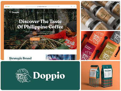 Doppio Coffee brand identity design branding coffee ui