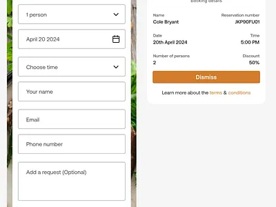Mobile Reservation and Success screen figma mobile app uiux user experience