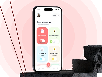 Smart Home App 3d app app design clean hr rumen minimal mobile mobile app smart smart ac smart design smart fan smart home smart home app smart light smart mobile smart mobile app trendy trendy app ui