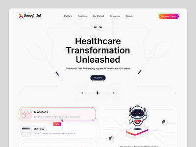 AI Website Design ai agent ai health creative design illustration robot service ui web design webdesign