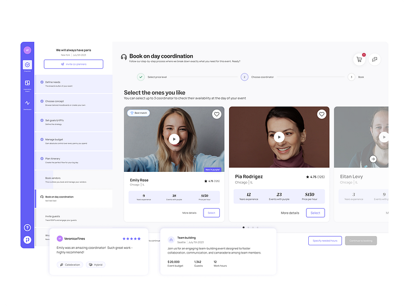 Purple Booking concept design creative direction design design inspiration design process design system experience design interaction design logo product design responsive design reviews saas typography ui user research user testing ux video call visual design