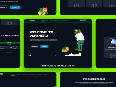 Pepenerd meme website redesign crypto ui web