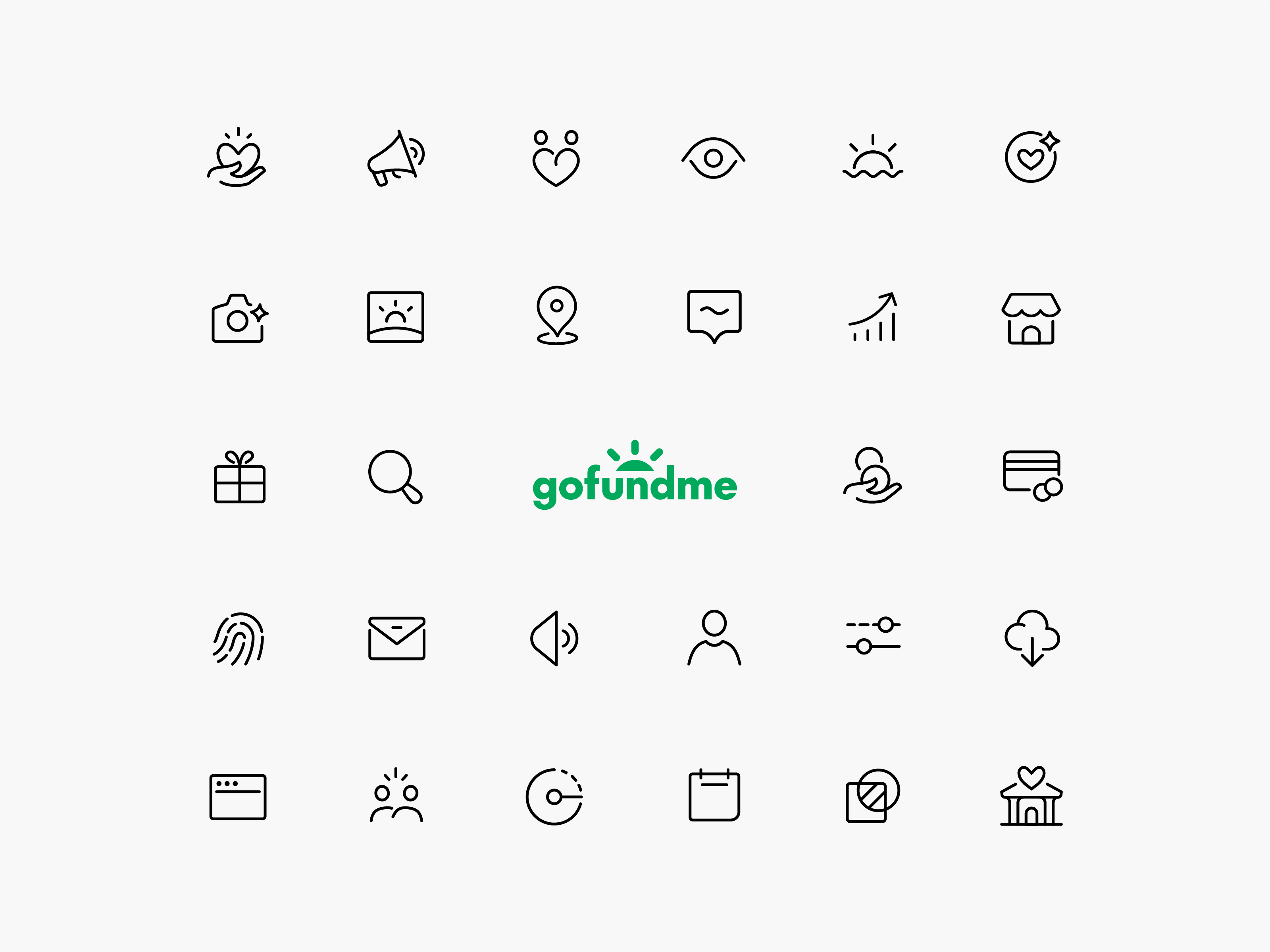 Gofundme — Icon System animated app brand fundraising gofundme guide guidelines icon icon designer icon set icon system iconography icons ios line marketing ui