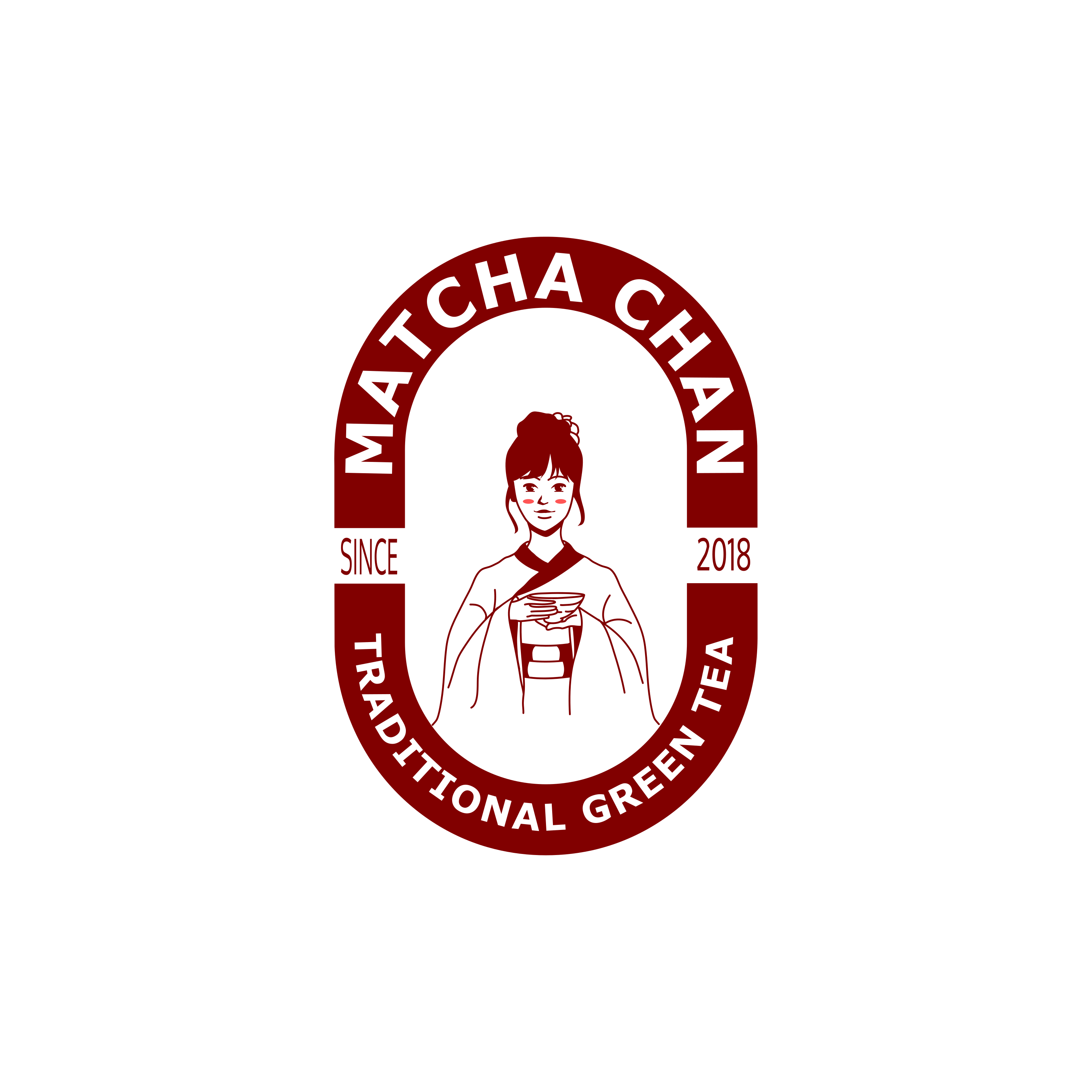 mascot logo of matcha chan branding graphic design lettering logo mascot retro vintage